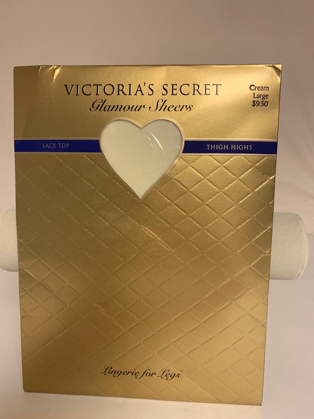 Victoria"s Secret Glamours Sheers Stocking Thigh High Cream SZ L New in Package